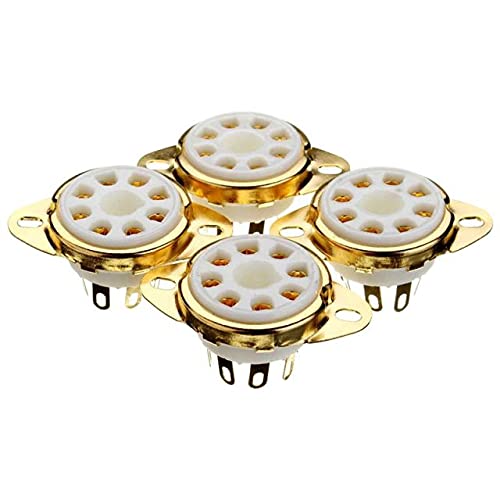 OmurStore 4PC 8 Pin Ceramic Socket Tube Top Vacuum Octal Value For KT88 EL34 6V6 650 274B-18891