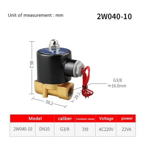 Électrovanne DN10 3/8" 12V anti-fuite en cuivre pour gaz et eau