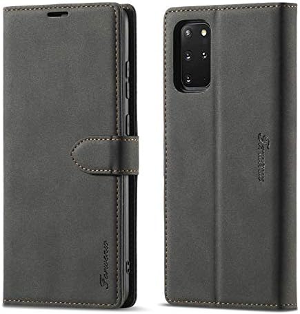 LOLFZ Wallet Case for Samsung Galaxy S20 Plus, Premium Leather Case with Card Holder Kickstand Magnetic Closure Shockproof Flip Case Cover for Samsung Galaxy S20 Plus - Black