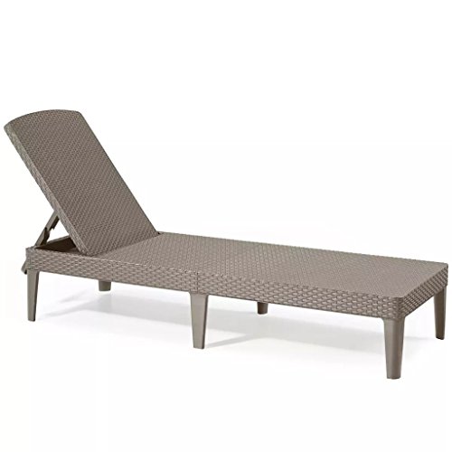 ALLIBERT Chaise Longue Jaipur Cappuccino Bain de Soleil de Jardin Patio 235163