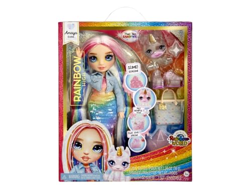 Muñeca Rainbow High Amaya con Kit de Slime y Mascota miniatura 2