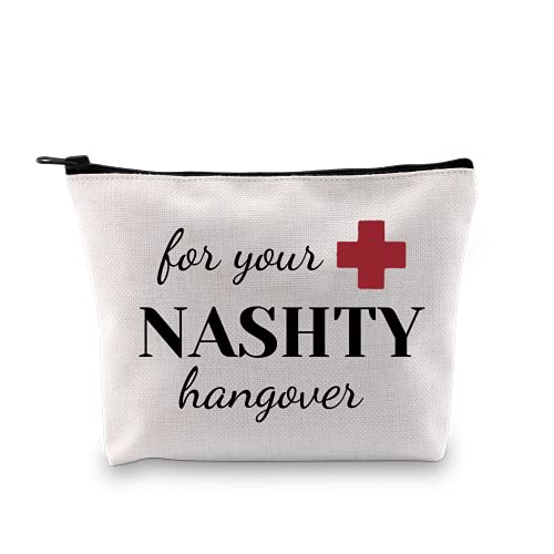 Hangover Kit Bag Bachelorette Party Gift For Your Nashty Hangover Cosmetic Toiletry Bag for Bridal Shower Weddings (Nashty Hangover Bag)