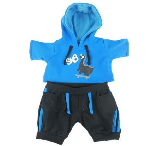 40cm Blauer Dinosaurier Kapuzenpullover - Teddy Outfit Kleidung- Teddybär Nicht enthalten – Bild 3