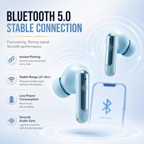 Image of Ear Buds Wireless, Earbuds, Bluetooth Earphones Wireless 5.4v, 50H Playtime