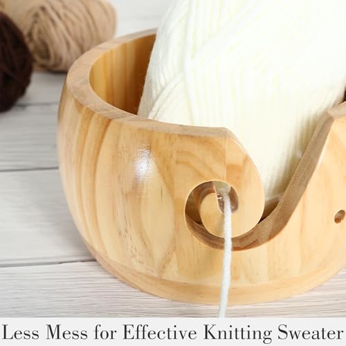 Image of I Crochet So I Don't Choke People Yarn Bowls- Yarn Bowls for Crocheting, 6 inch x 3 inch Knitting Yarn Bowl with Holes, Crochet Bowls for Yarn, Knitting Accessories for Crocheting, Gifts for Crocheters (WOOD)
