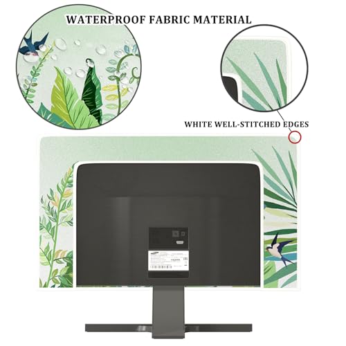 Image of Spring Swallow Screen TV Dust Cover 70 Inch Green Leaves Floral Birds Television Covers Waterproof Weatherproof Dust-Proof for LED LCD OLED Desktop TVs Hanging TV Protector
