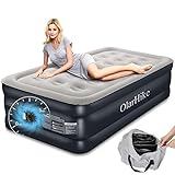 OlarHike Luftmatratze mit Eingebauter Elektrischer Pumpe, Luftbett Selbstaufblasend für 1 Person, Premium Einzelbett Gästebett, Aufblasbare Matratze für Camping oder Heimgebrauch, 198 x 102 x 46 cm