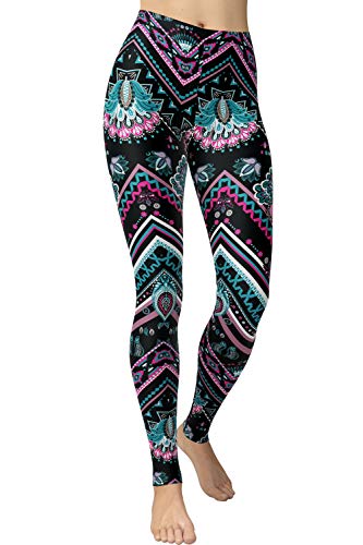 VIV Collection One Size Fashion Print Leggings, Chevron Pinkstromite