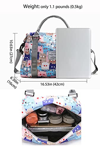 Travel Duffle Bag Weekender Overnight Bag Gym Tote Bag with Dry and Wet Separated Pocket for Women Girls Shoulder Bag Workout Duffel Bag Water Resistant (cute cats)