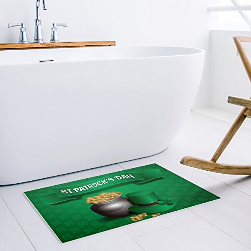 30"X18" Happy St. Patrick's Day Doormat | Home Decor Non Slip | Indoor Doormat | Keeps Your Floors Clean | Decorative Design | Welcome Mat #TOP1