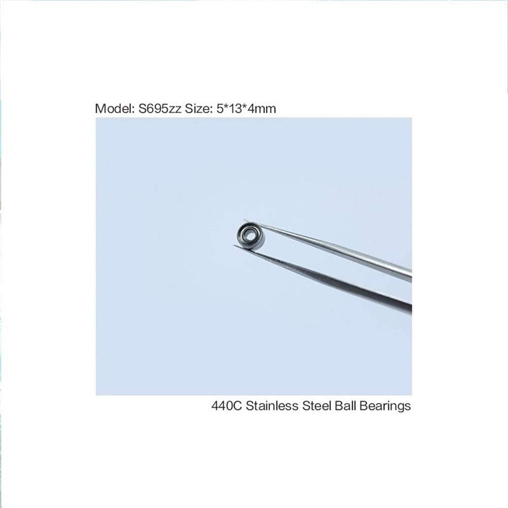 S695ZZ Rodamiento de bolas de ranura profunda de 5 x 13 x 4 mm ABEC-1 440C Rodamientos de bolas de acero inoxidable S695Z S695 Z ZZ