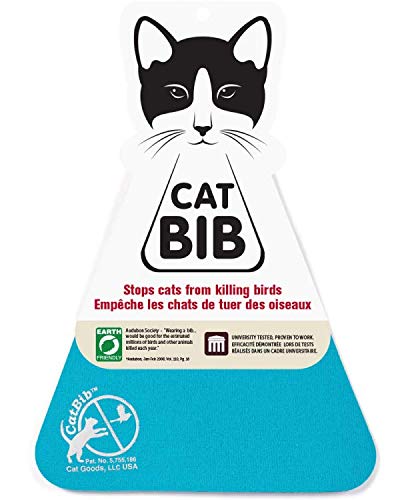 CatBib Bird Saving Cat Collar, Prevent Cats from Catching & Killing Birds, Anti Hunting Colorful Bib to Save Birds & Other Wildlife (Small, Turquoise)