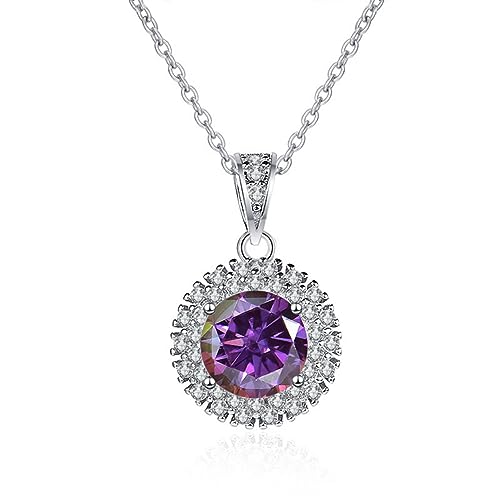 Moisanite 1CT couleur D en pendentif rond de prestige TQHGM diamant certifié pour femme élégante