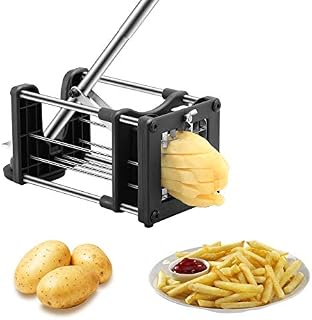 Meshist French Fry Cutter Potato Chipper with 2 Interchangeable Stainless Steel Blades, Vegetable