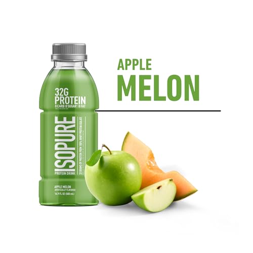 Image of Isopure Zero Carb 32g Clear Protein Ready-to-Drink, Whey Protein Isolate, Apple Melon,12 Pack (Packaging May Vary)