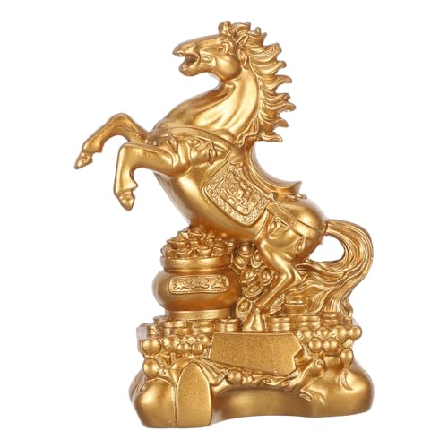 MUELODSIC 風水開運樹脂製馬置物 年干支馬彫刻 卓上装飾品 幸運と繁栄を象徴する伝統風インテリアオフィス用