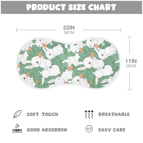 xigua Kawaii Rabbits Baby Burp Cloths for Newborn Boys and Girls 4 Pack, Soft & Absorbent Cotton Baby Burp Cloth, Baby Washcloths, Newborn Towel, Burp Rags4