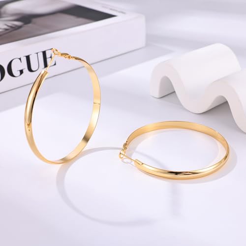 Image of Gacimy Gold Hoop Earrings for Women with 925 Sterling Silver Post