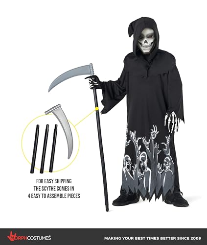 Disfraz de Grim Reaper para niños, brillo en la oscuridad miniatura 4