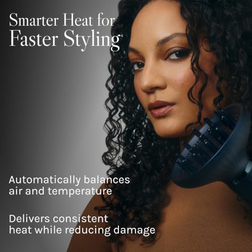 Image of Bio Ionic SMART-X Hair Dryer with Diffuser, High-Efficiency Blow Dryer with 3 Heat & 3 Speed Settings, Gently Dries, Defines & Reduces Frizz, Self-Cleaning Function, Alpine White