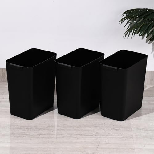 Set 3 Canecas de Basura Plástico 16L Negro miniatura 2