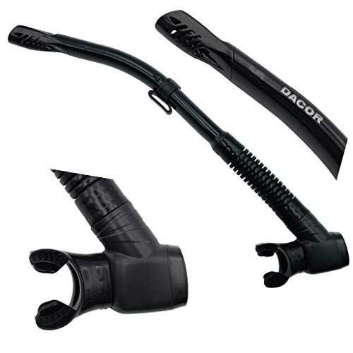 Dacor Mariner Scuba Diving & Snorkeling Package | Open Heel Fins, Mask & Semi-Dry Snorkel Set w Carry Bag | Pro Grade Performance & Comfort at Recreational Prices | Men & Women (Black, Medium) - Thumbnail 2