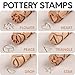 Byllstore Extra Large Clay Texture Rollers with Pottery Stamps | 3 Texture Rollers | 6 Clay Stamps | 3-Pack (9