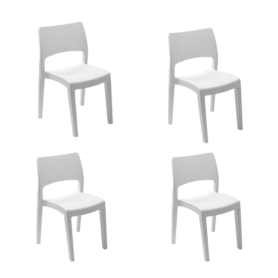 URBN GARDEN Modern Garden Durable Comfy Plastic Patio Outdoor Furniture Chair Set of 1/2/4 | Weather UV Resistant Chairs for Outdoor Living | White or Anthracite Colours