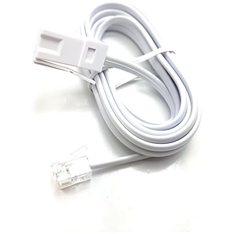 MainCore 2m long BT to Modem RJ11 Cable Lead for Modem, FAX, SKY, Telephone, Phone Plug, BT Socket 2 wire (Available in 2m, 3m, 5m, 10m) (2m) Cover