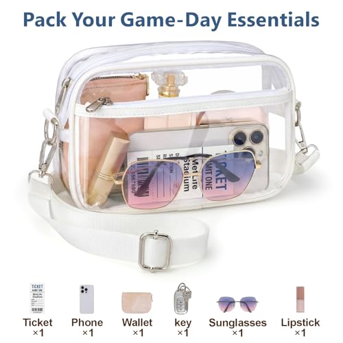 Image of PACKISM Clear Bag for Stadium Events - Small Clear Purses for Women Stadium Crossbody for Game Day, Festival, Concerts