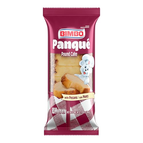 (Individual) Bimbo Panqué con Nuez Plain Pound Cake with Pecans, Pound Cakes, 9.88 oz Bag