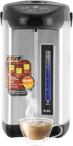 Thermopot - Distributeur d'eau chaude - 4 l - En acier inoxydable - Distributeur d'eau chaude - Thermostat - Bouilloire électrique avec trois méthodes de sortie - Valve de sécurité et protection