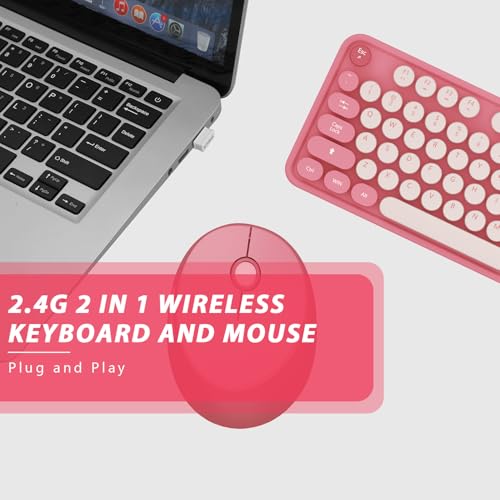 Image of Colorful Wireless Keyboard and Mouse for PC Laptop