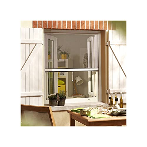 MADECO Moustiquaire Enrouleur PVC Recoupable pour Fenêtre L.80cm x H.Jusqu'à 130cm