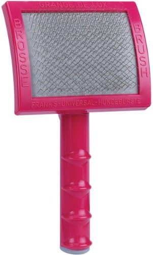 Oscar Frank Grand de Luxery Premium Plastic Handle Pet Slicker Brush, Large, Pink