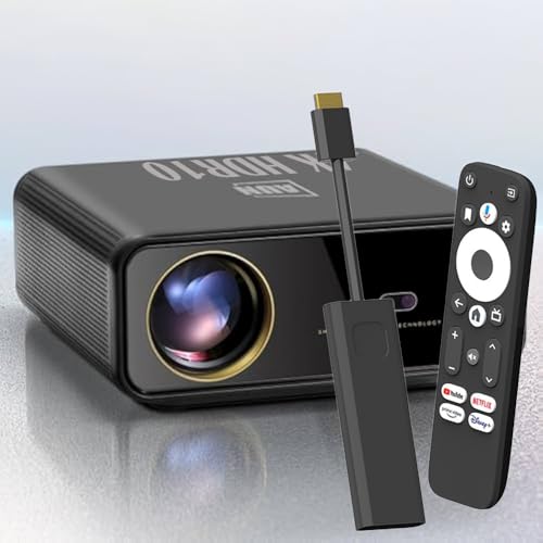 Image of Certified 4K GTVS AUN Elite Pro HDR10, 22000 Lumens, 1080p Native Projector 4K Ultra HD, AI Fully Automatic Focus, HDMI ARC, Hotstar, Prime, Zee5 & Supports All OTT Apps, AUN Projector for Room