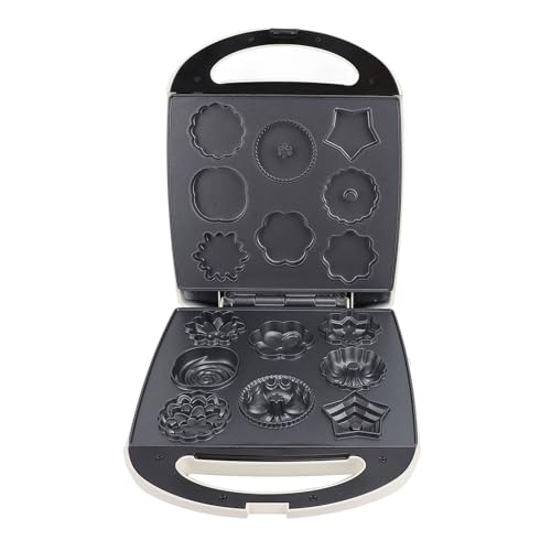 EVGATSAUTO 8 Hole Cookie Maker, Non Stick Plate, Double Sided Heating Powerful 1000W Breakfast Machine for Cookies, Donuts, Cupcakes, Craft Treats at Home (US Plug 110V)