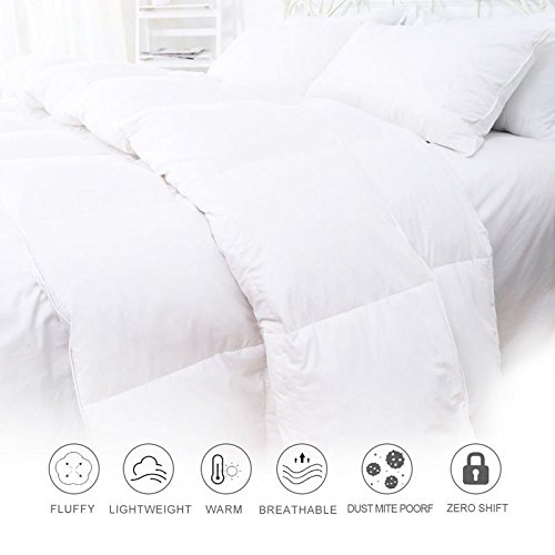 Double Size Duvet - Luxury White Goose Feather and Down Duvet, 13.5 Tog Bed Quilt, 100% Cotton Shell, Anti-dust mite & Feather-proof Fabric, All Season - Image 3