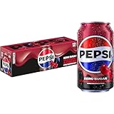 Pepsi Zero Sugar Cola Soda Pop, Wild Cherry & Cream, 12 fl oz Cans (12 Pack), Zero Calories, Zero Sugar
