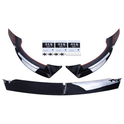 Front Bumper Lip Front Splitter Spoiler Front Wing Fit for 2017-2023 Tesla Model 3 Accessories Lip V Style (Glossy Black) - Image 5