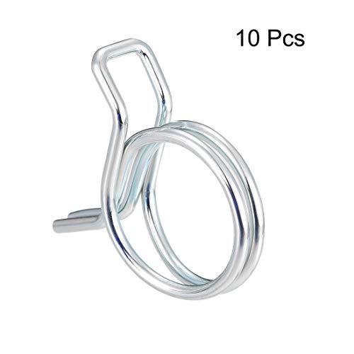 uxcell Double Wire Spring Hose Clamp 16mm Inner Dia Fit 16.0-17.0mm OD Hose Fuel Line Silicone Tube Spring Clips Zinc Plated 10Pcs - Image 2