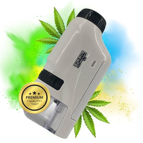 TronicXL Grow Taschenmikroskop 60x - 120x Lupe Mikroskop für Trichome