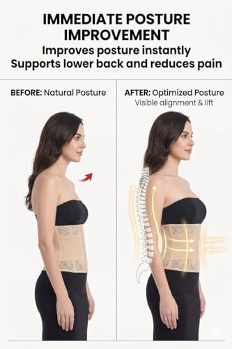 Image of Tummy Tucker Belt for Women | Instant Tummy Control, Belly Fat Reduction & Slim Waist Shaper | Postpartum Belt After Delivery | Back Support Corset | Black & Cream | 32-40