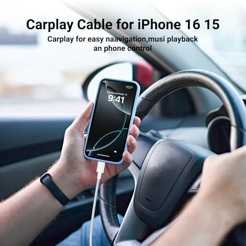 Image of UCALMA Car Carplay Cable for iPhone 17 16 15 Pro Max, 2Pack [6FT+10FT] Long USB A to USB C Cable Fast Charging, USBC Charger Cord Braided for iPhone 17 /16 /15 Pro Max /Pro /Air /Plus for iPad Pro 12.9 /11