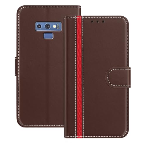 Mo-Beauty Coque Compatible avec pour Samsung Galaxy Note 9,Cuir PU Portefeuille Rabat Clapet Case [Fermeture magnétique] [3 Porte Cartes] [ Antichoc Stand ] Etui pour Samsung Note 9(Brun)