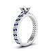 55Carat Classic Delicate Diamond Wedding Set 925 Sterling Silver Created Blue Sapphire Princess shape Blue colorWedding Ring Sets Prong Setting in Size 7