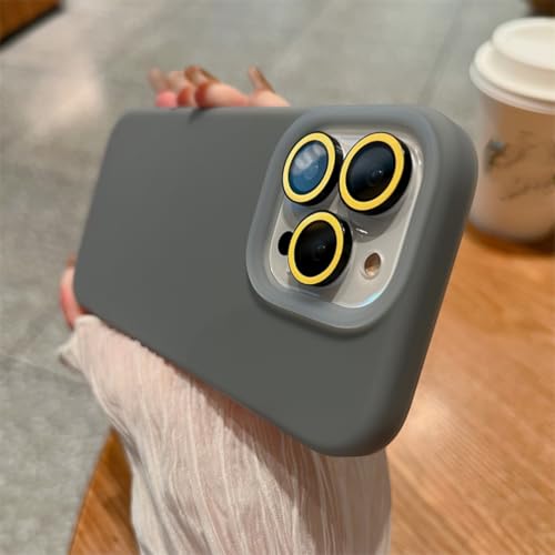Coque iPhone 15 Pro Max silicone liquide gris de qualité premium mat