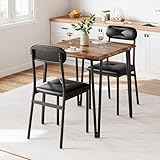Zstar Esstisch-Set Für 2 Personen, 3-Teilige Küche Esszimmer-Set, Küchentisch Mit Gepolsterten Stühlen Für Kleine Raum Küche Wohnung, Vintage-Look