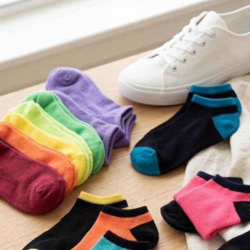 Image of Tipi Toe Women's 20 Pack Colorful Low Cut Socks - Lightweight, Breathable Design for All-Day Comfort Sizes 9-11 /10-13