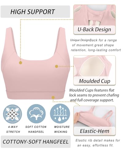 Image of RUNNING GIRL Sports Bra for Women High Support, Molded Cup Supportive High Impact Sports Bras with Sewn in Pads